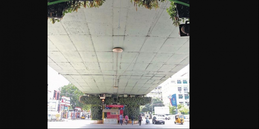 Vertical garden, dynamic lighting for Chennai flyovers