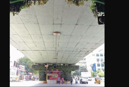 Vertical garden, dynamic lighting for Chennai flyovers